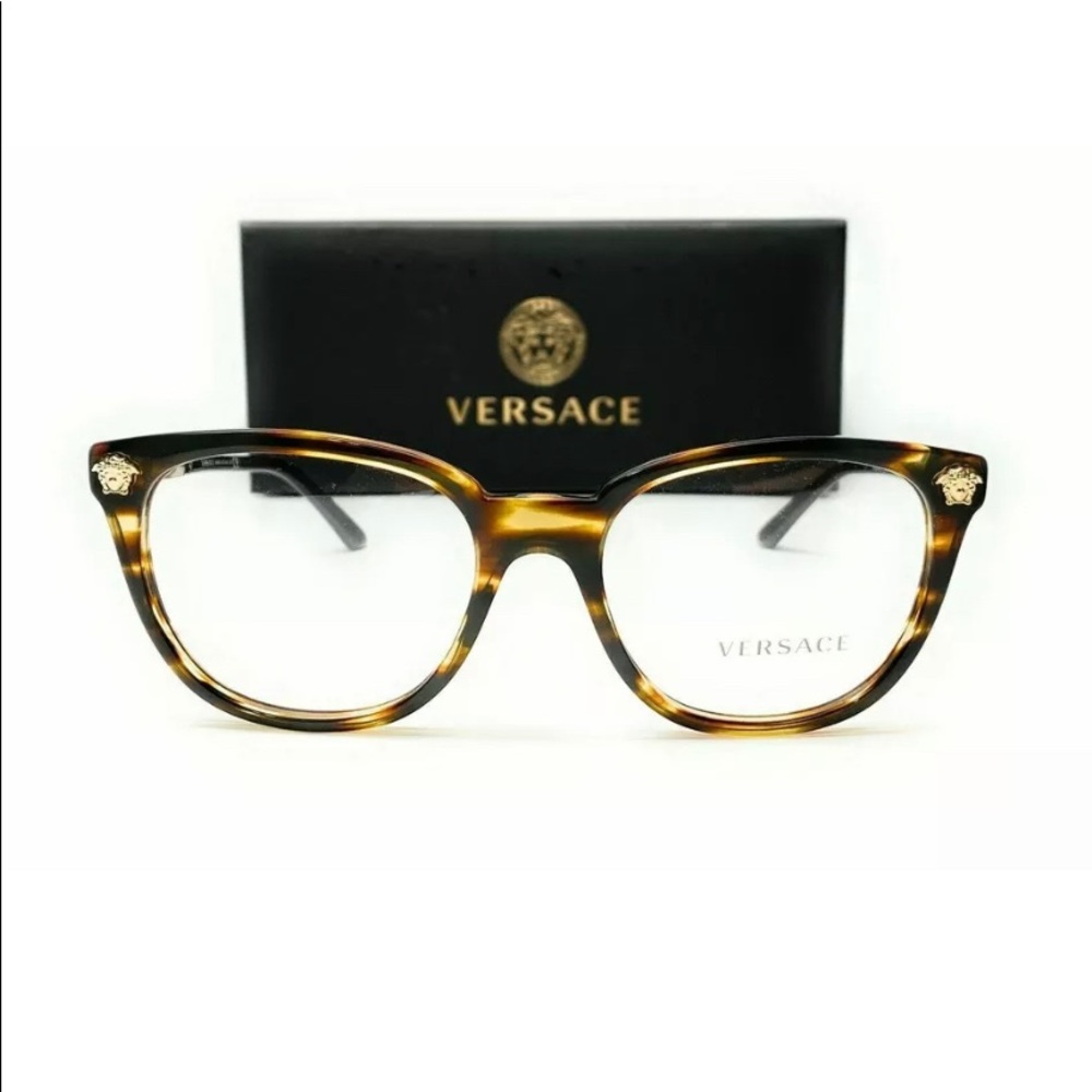 Versace VE3242 5202 Striped Havana Eyeglasses 54mm - Picture 2 of 7